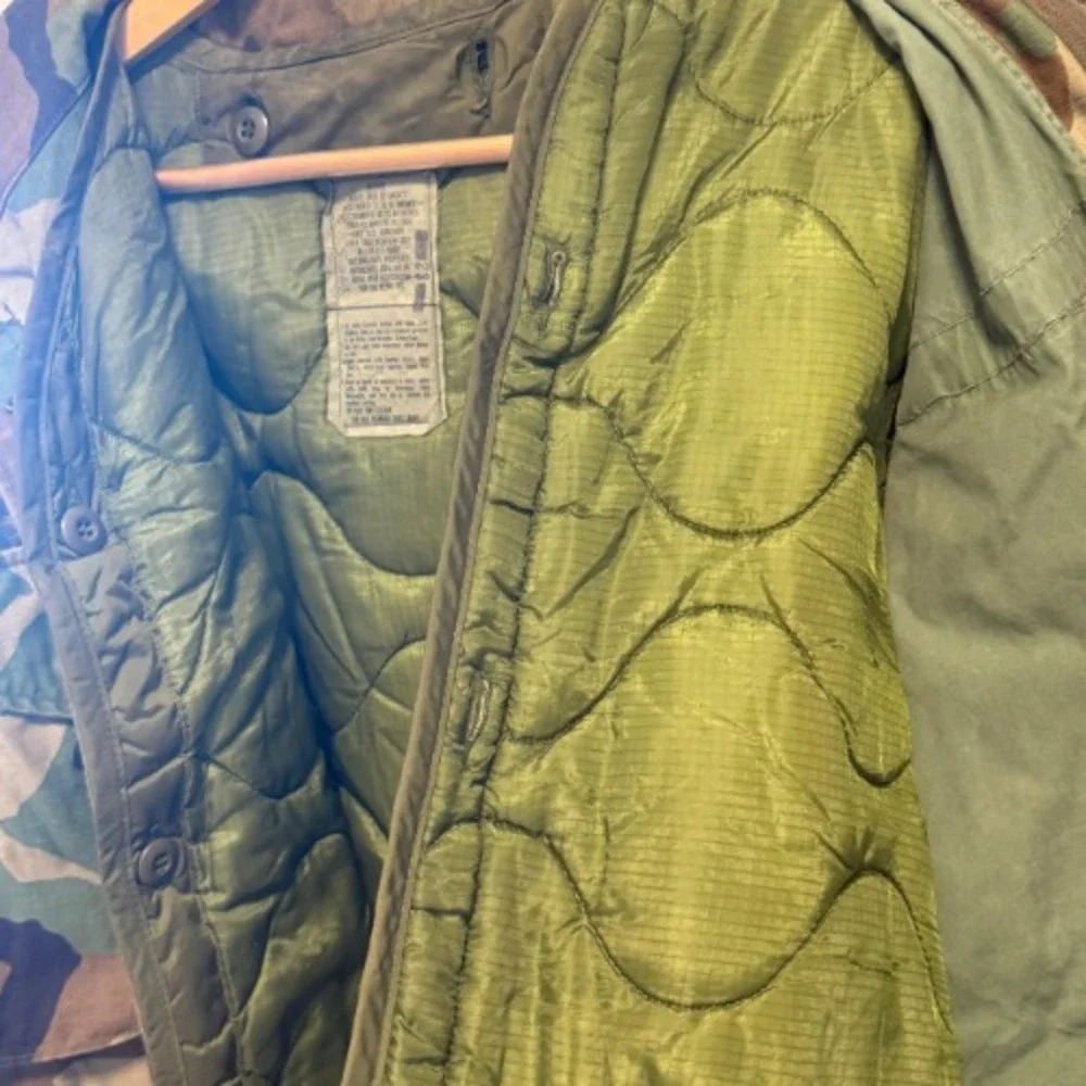 USGI‎ M65 Field Jacket Woodland Camo Prepper Vintage Liner Hood Mens M